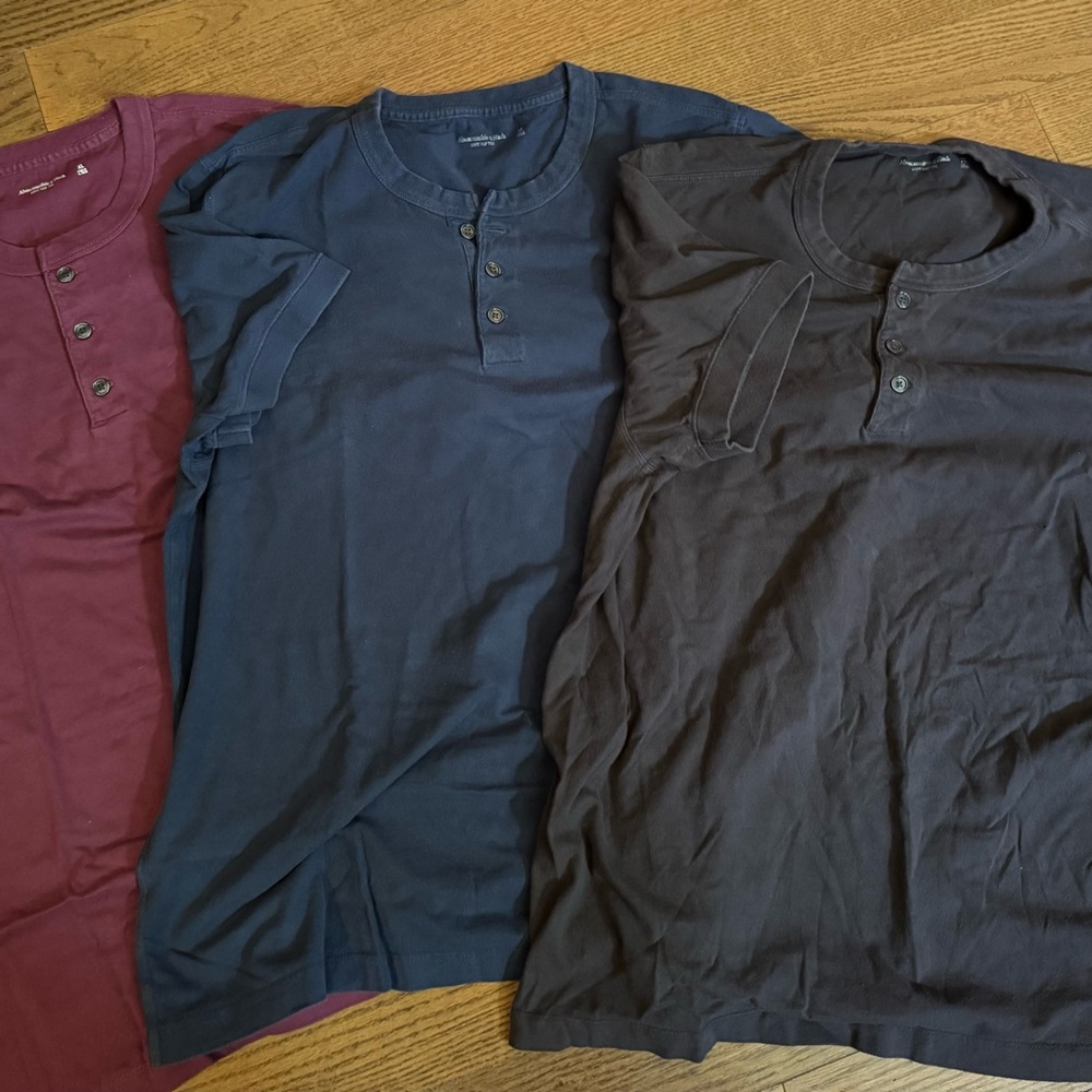 Abercrombie & Fitch Purple and Black Long Sleeve Tees